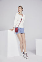 Load image into Gallery viewer, Classic Pebble Leather Pouch - Red/Silver