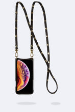 Load image into Gallery viewer, Sarah Pebble Leather Crossbody Bandolier - Black/Gold