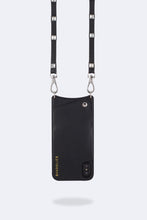 Load image into Gallery viewer, Sarah Pebble Leather Crossbody Bandolier - Black/Silver
