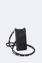 Load image into Gallery viewer, Sarah Pebble Leather Crossbody Bandolier - Black/Silver
