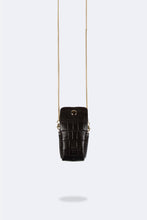 Load image into Gallery viewer, Riley AirPod Pouch - Black Croc/Gold