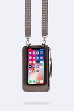 Load image into Gallery viewer, Classic Pebble Leather Zip Pouch - Grey/Silver