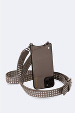 Load image into Gallery viewer, Callie Pebble Leather Crossbody Bandolier - Grey/Silver