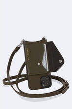 Load image into Gallery viewer, Donna Side Slot Crossbody Bandolier - Dark Olive/Silver