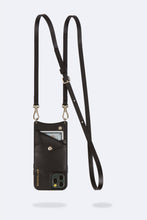 Load image into Gallery viewer, Emma Vegan Leather Crossbody Bandolier - Black/Gold