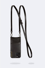 Load image into Gallery viewer, Emma Vegan Leather Crossbody Bandolier - Black/Pewter