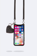 Load image into Gallery viewer, Bandolier Pebble Leather Heart Keychain - Black/Pink/Silver