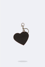 Load image into Gallery viewer, Bandolier Pebble Leather Heart Keychain - Black/Pink/Silver