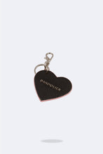 Load image into Gallery viewer, Bandolier Pebble Leather Heart Keychain - Black/Pink/Silver