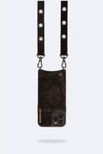 Load image into Gallery viewer, Roxanne Velvet Crossbody Bandolier - Black Velvet/Pewter