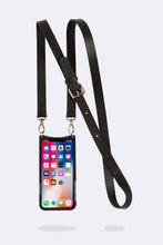 Load image into Gallery viewer, Hailey Side Slot Leather Crossbody Bandolier - Black/Gold