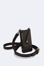 Load image into Gallery viewer, Hailey Side Slot Leather Crossbody Bandolier - Black/Gold