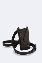 Load image into Gallery viewer, Hailey Side Slot Leather Crossbody Bandolier - Black/Pewter