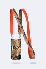 Load image into Gallery viewer, Angela Snake Embossed Leather Strap Only - Orange Snake/Gold