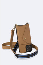 Load image into Gallery viewer, Olivia Smooth Leather Crossbody Bandolier - Tan/Gold