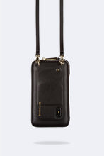 Load image into Gallery viewer, Vegan Leather Expanded Zip Pouch - Black/Gold