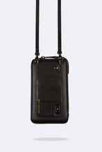 Load image into Gallery viewer, Vegan Leather Expanded Zip Pouch - Black/Pewter