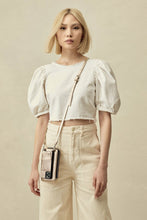 Load image into Gallery viewer, Pebble Leather Expanded Zip Pouch - Champagne/Silver
