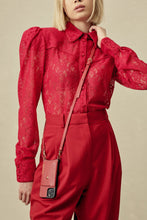 Load image into Gallery viewer, Donna Side Slot Crossbody Bandolier - Red/Gold
