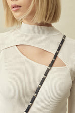 Load image into Gallery viewer, Sarah Pebble Leather Crossbody Bandolier - Black/Silver
