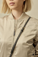 Load image into Gallery viewer, Nicole Pebble Leather Crossbody Bandolier - Black/Gold
