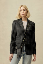 Load image into Gallery viewer, Sarah Pebble Leather Crossbody Bandolier - Black/Gold
