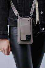 Load image into Gallery viewer, Pebble Leather Expanded Zip Pouch - Grey/Silver
