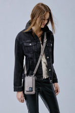 Load image into Gallery viewer, Pebble Leather Expanded Zip Pouch - Grey/Silver
