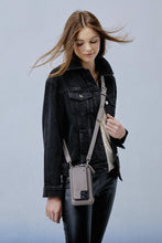 Load image into Gallery viewer, Pebble Leather Expanded Zip Pouch - Grey/Silver
