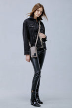 Load image into Gallery viewer, Pebble Leather Expanded Zip Pouch - Grey/Silver
