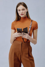 Load image into Gallery viewer, Hailey Folio Distressed Leather Crossbody Bandolier - Dark Brown/Silver
