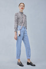 Load image into Gallery viewer, Hailey Side Slot Leather Crossbody Bandolier - Primrose/Silver
