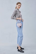 Load image into Gallery viewer, Heart Pebble Leather Zip Pouch - Primrose/Silver
