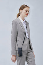 Load image into Gallery viewer, Emma Pebble Leather Crossbody Bandolier - Black/Silver
