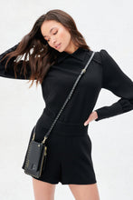 Load image into Gallery viewer, Mini-Round Stud Zip Pouch - Black/Gold
