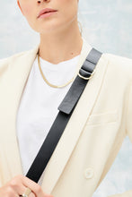 Load image into Gallery viewer, Olivia Adjustable Pebble Leather Strap - Black/Gold
