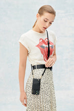 Load image into Gallery viewer, Emma Pebble Leather Crossbody Bandolier - Black/Gold
