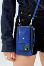 Load image into Gallery viewer, Classic Pebble Leather Zip Pouch - Royal Blue/Silver
