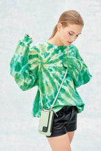 Load image into Gallery viewer, Pebble Leather Expanded Zip Pouch - Mist Green/ Silver
