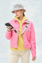 Load image into Gallery viewer, Kimberly Adjustable Nylon Crossbody Strap - Pink/White/Silver
