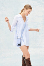 Load image into Gallery viewer, Classic Pebble Leather Zip Pouch - Periwinkle/Silver
