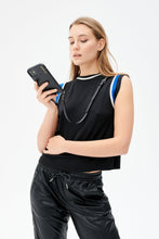 Load image into Gallery viewer, Emma Pebble Leather Adjustable Strap - Black/Pewter
