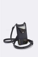 Load image into Gallery viewer, Casey Pebble Leather Crossbody Bandolier - Navy/Silver
