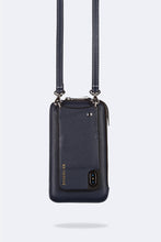 Load image into Gallery viewer, Pebble Leather Expanded Zip Pouch - Navy/Silver
