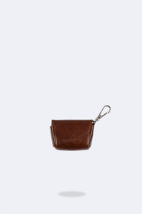 Avery Airpod Clip-On Pouch - Dark Brown/Silver