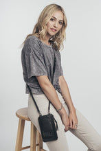 Load image into Gallery viewer, Classic Pebble Leather Zip Pouch - Black/Pewter
