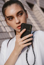 Load image into Gallery viewer, Lucy Pebble Leather Crossbody Bandolier - Black/Pewter
