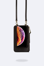 Load image into Gallery viewer, Classic Pebble Leather Zip Pouch - Black/Gold
