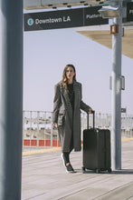 Load image into Gallery viewer, Open Top Pebble Leather Pyramid Stud Pouch - Black/Gold
