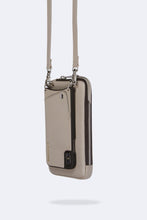 Load image into Gallery viewer, Pebble Leather Expanded Zip Pouch - Greige/Silver
